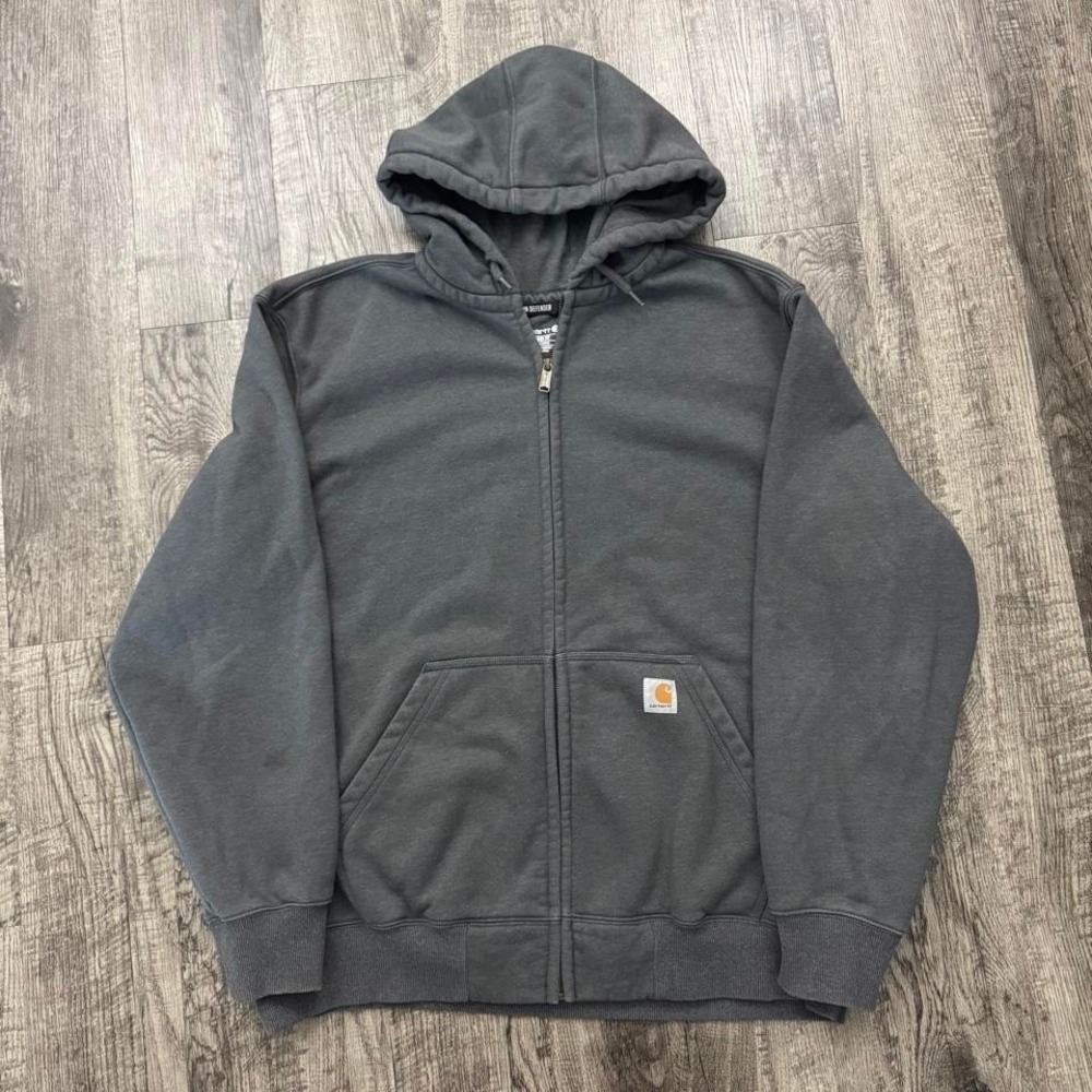 Carhartt Rain Defender Loose Fit Zip Hoodie Workwear Grey XL